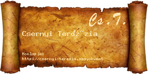 Csernyi Terézia névjegykártya